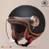"Universal Retro Gray Motorcycle Helmet, 3C Certified for All Seasons"