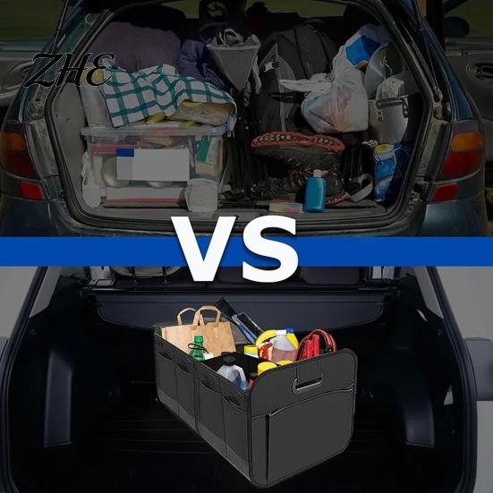 Car Trunk Organizer Organizer, Partitioned Compartments Design, Durable Waterproof Foldable Storage Oxford Cargo Container for Vehicle And Home
