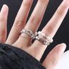 Tassel Chain Baroque Pearl Party Korean Style Women Rings Adjustable Open Ring Index Finger Ring
