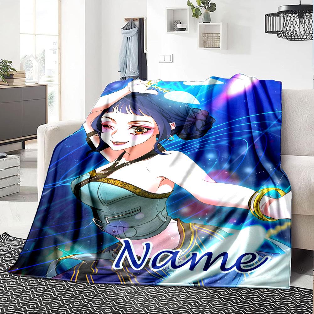 Customizable KPop Demon Hunters45 Throw Blanket – Personalized Name, All-Season Cozy Snug Blanket, Machine Washable, Personalized Blanket