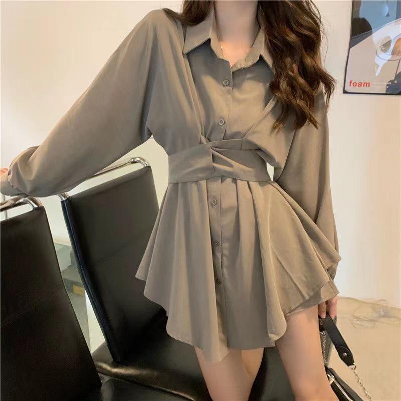 2025 Retro Korean Chic Women's Loose Shirt - Early Spring & Autumn Trendy Hong Kong Style