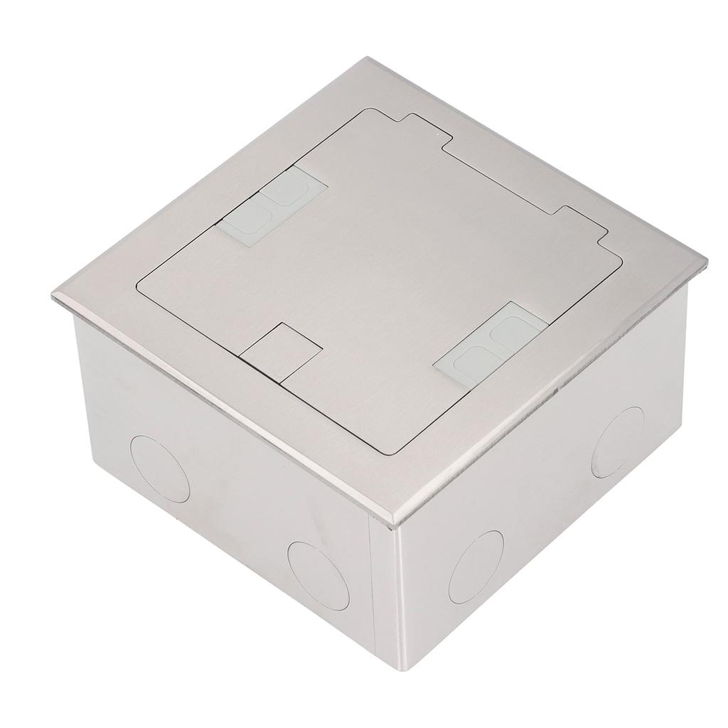 Recessed Floor Outlet Box Water Proof Stainless Steel Flat Socket 16A 2   3 Holes USB   Port Silver