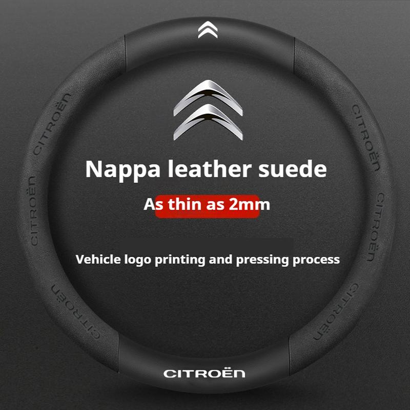 38см Противоскользящая кожаная карбоновая оплетка руля для Citroen C1 C2 C3 C4 C5 C6 C4L Berlingo Picasso Aircross Sega Elysee