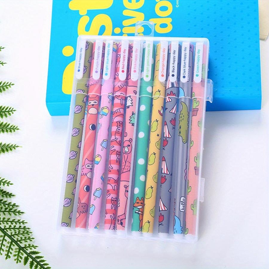 10 PCS Creative Colored Pens Cute Panda Animal Patterns 0.38mm Student Stationery Marker Pen Set for Coloring Books Drawing, Journaling, Back School