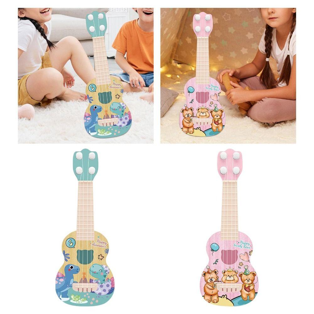 4 Strings Simulation Ukulele Toy Adjustable String Knob Small Guitar Toy  Children Toys