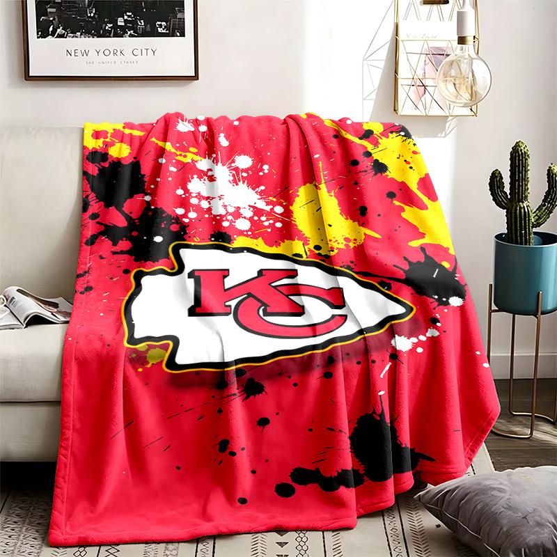 Kansas City Chiefs Theme Personalized Outdoor Flannel Blankets Soft And Suitable For All Seasons Perfect For Sofas Beds And Camping