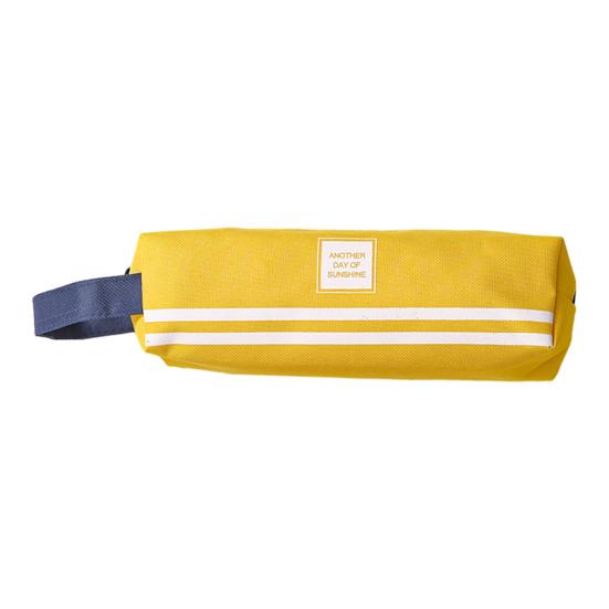 Portable Canvas Pencil Case with Handle Large Capacity Stationery Bag Student Pencil Organizer for Pens Markers Rulers Back-to-School Gifts