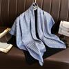 Versatile British-Style Silk Square Scarf - 90cm Solid Color Shawl & Headscarf