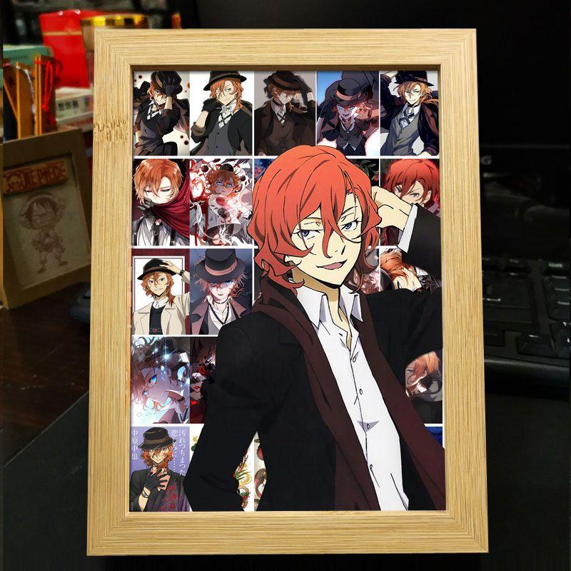 Рамка для фото в стиле аниме Bungo Stray Dogs: Дазай Осаму, Рюносуке Акутагава, Накахара Чуя - готовый стенд для фотоколлажа в подарок