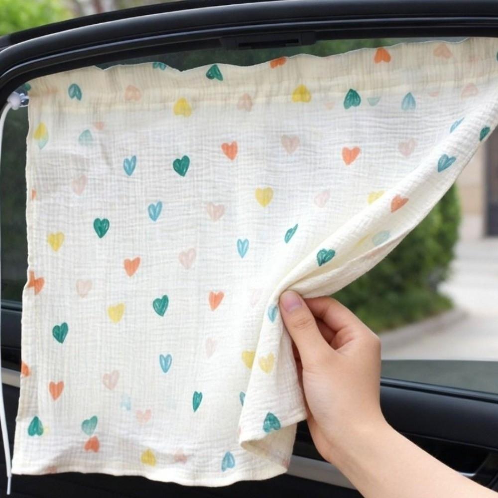 Cute Cartoon Window Shade Suction Cup Car Window Cover Universal Sunshade Curtain Car Interior