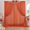 2pcs 5ft X10ft Chiffon Backdrop Curtains, 2 Layer Sheer Fabric Backdrop Drapes Drapes for Bridal Shower Wedding Arch Party Decor