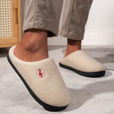 Зимние тапочки с вышивкой и плюшевой подкладкой, женские удобные нескользящие плоские домашние туфли, женские теплые хлопковые тапочки с мягкой подошвой, обувь для влюбленных