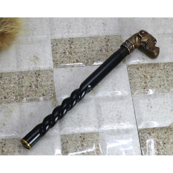 Walking Stick With Brass Dog Handle, Hand Carved Walking Cane, Stylish Wooden Walking Stick for Women and Men, Unique Waking Stick For Adult