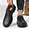 Модные деловые туфли из натуральной кожи, повседневные туфли из натуральной кожи для мужчин, мужские мокасины с толстой подошвой, мужская прогулочная обувь для пожилых людей