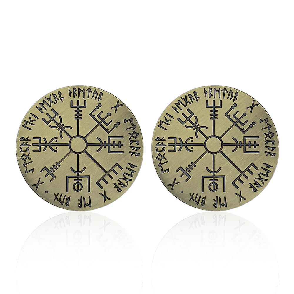 Viking Compass Bronze Coin Lucky Medal Guide in the Right Direction Challenge Coin Souvenir