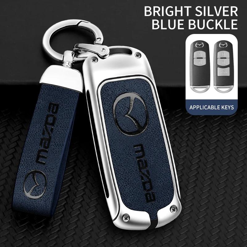 Zinc Alloy Car Key Holder for Mazda Axela Atenza 3 2 6 CX3 CX5 CX30 CX8 CX9 MX5 RX7 RX8 SKYACTIV Remote Protector Car Key Cover