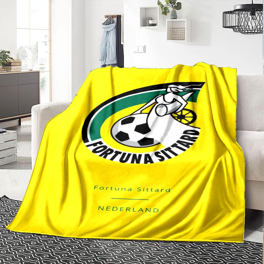 Fortuna Sittard Print Flannel Blanket High Quality Warm Comfortable Cover for All Seasons Perfect for Gifts Home Decor