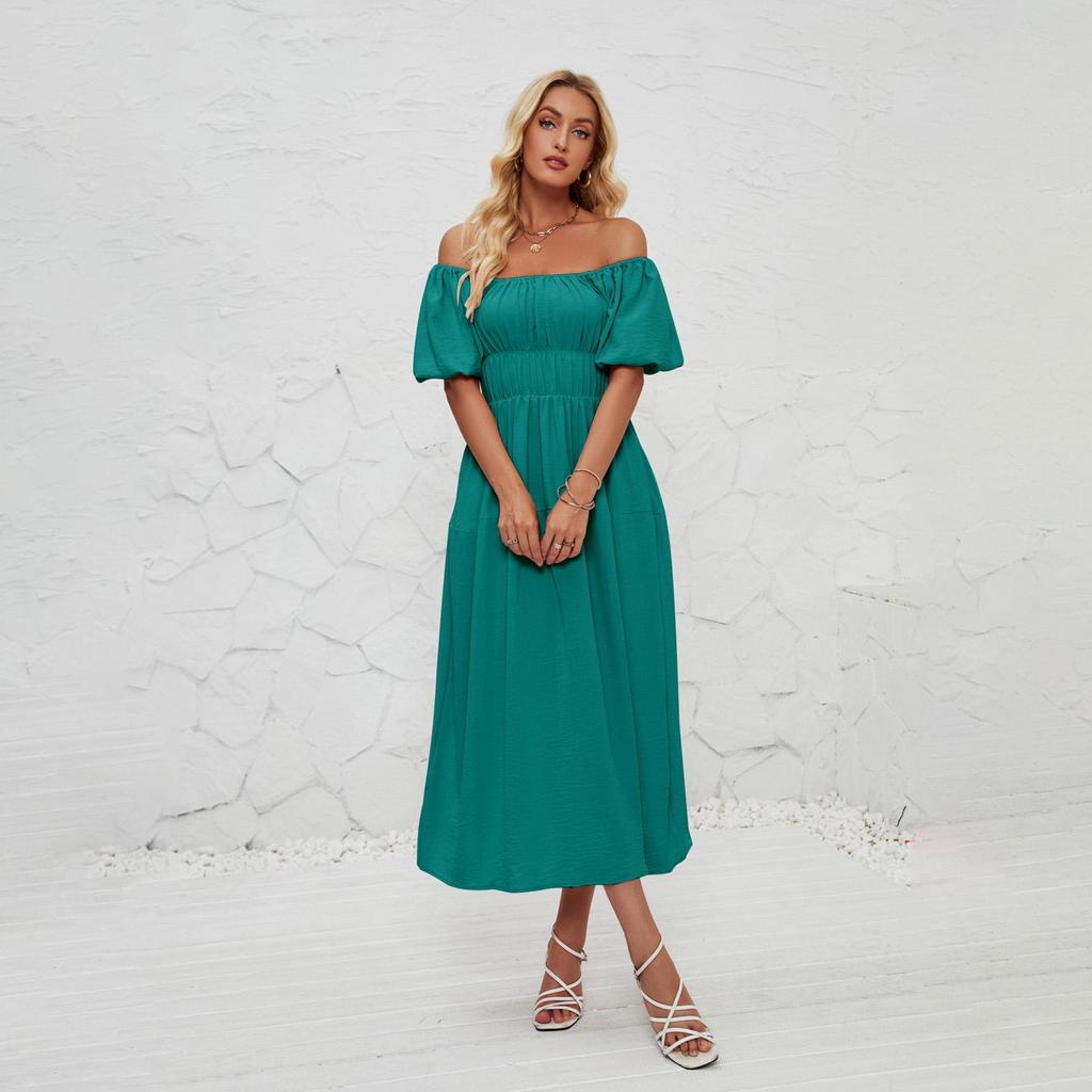 Летнее женское модное однотонное плиссированное платье без бретелек длиной до щиколотки с v-образным вырезом