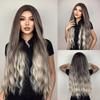 HAIRCUBE Белый Платиновый Смешанный Коричневый Синтетические Парики Длинные Волнистые Парики Из Натуральных Волос для Женщин Средняя Часть Ежедневные Термостойкие Парики