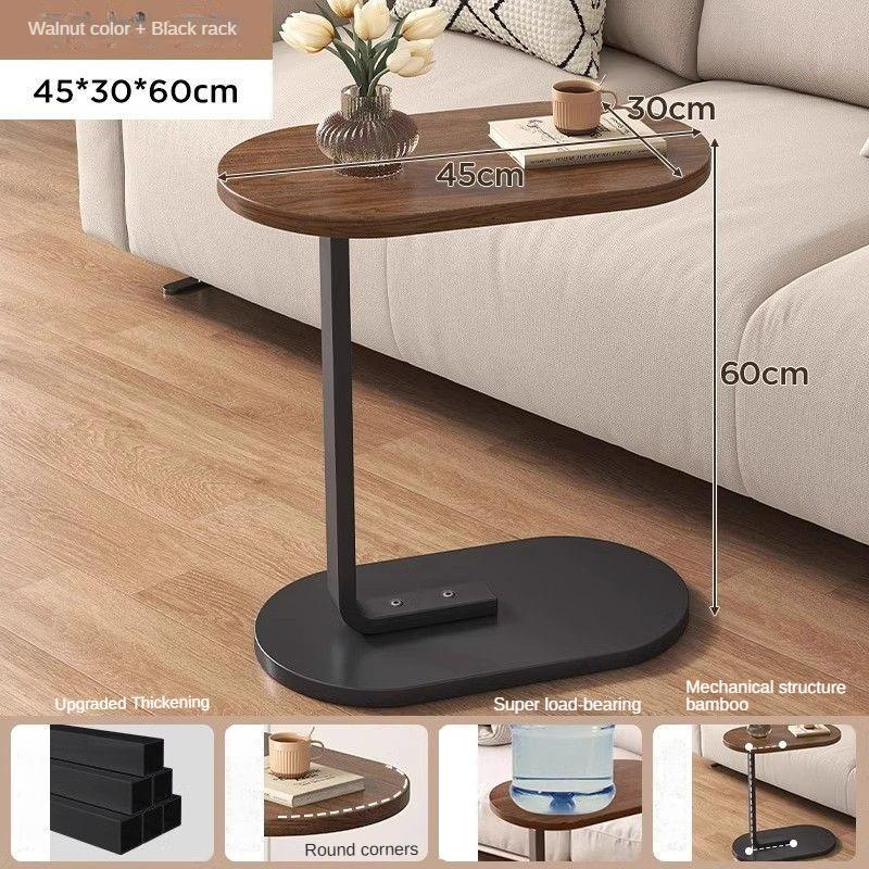 C-образный приставной столик Современный светлый роскошный стиль Маленький журнальный столик Маленький поднос для телевизора для комнаты Портативный маленький приставной столик