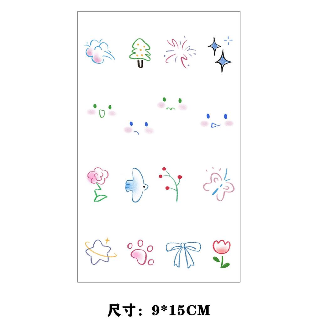 Dopamine Color Butterfly Animal Love Star Fireworks Small Picture Finger Tattoo Sticker