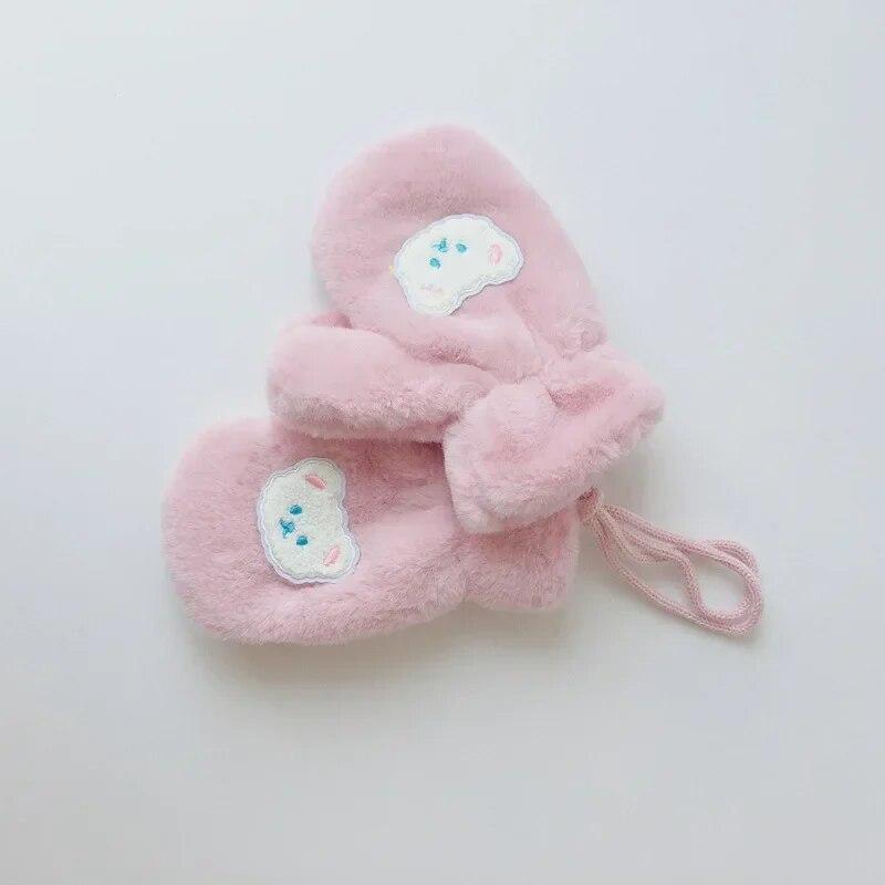 1 пара детских перчаток для мальчиков и девочек, модные варежки с мультяшным медведем для малышей, уличные теплые перчатки, зимние аксессуары для детей