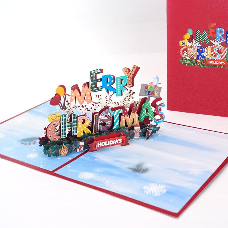 New Christmas Greeting Card Holy Laser Engraving Creative 3D Stereoscopic Christmas Card