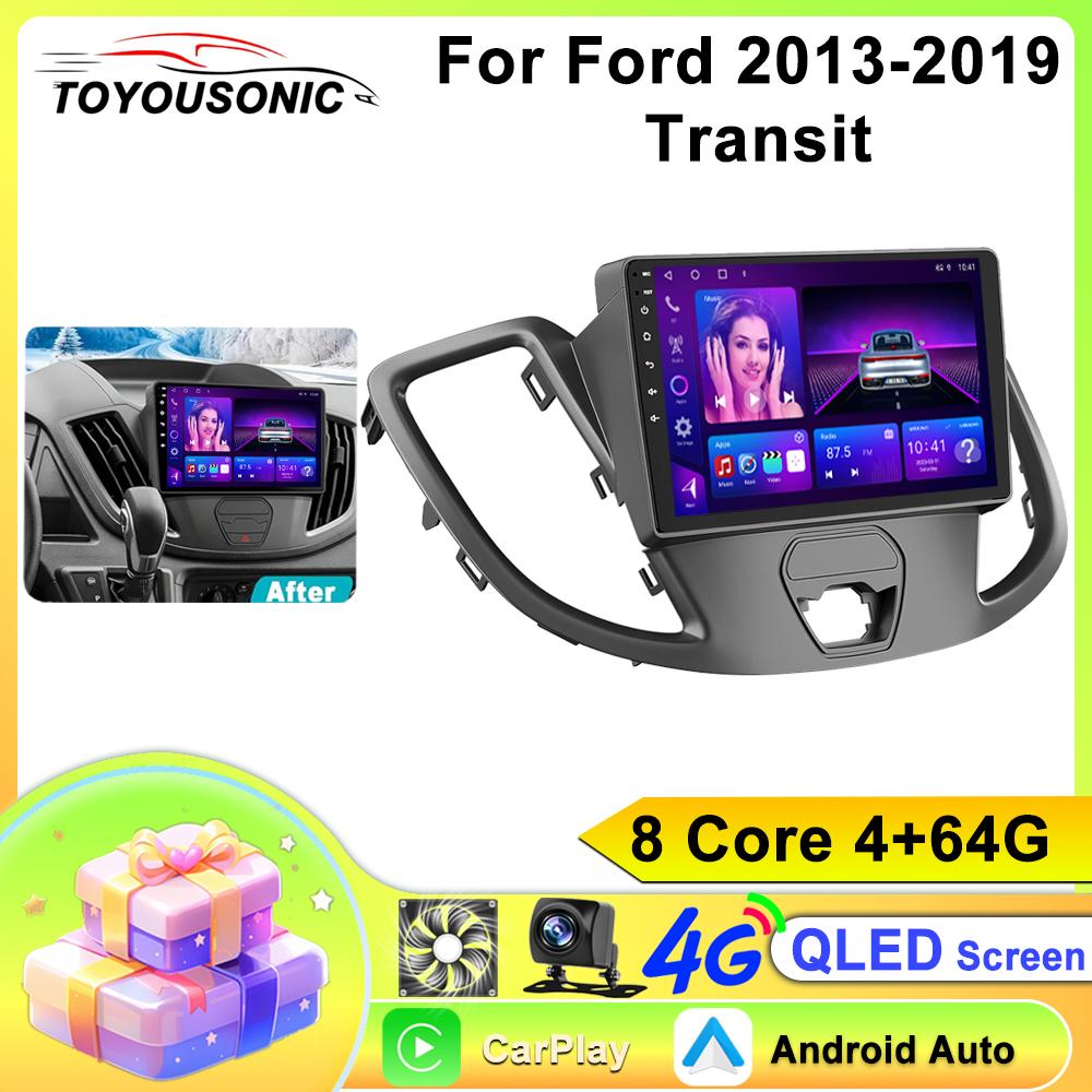 Автомобильное радио Carplay для Ford Transit 2013-2019 Навигация GPS Android Auto Мультимедийный проигрыватель Стереоблок WiFi BT Нет 2din 4G