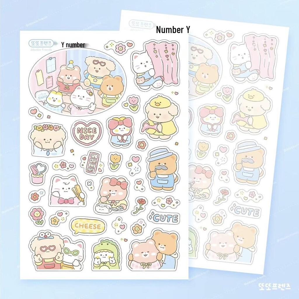 Korean Cute Bear Cartoon Stickers – Waterproof DIY Decoration Stickers