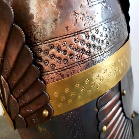 Medieval Wings Armor Helmet Metal Etching Brass Fitting Templar Viking Helmet Gift