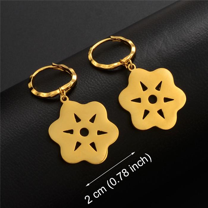 Anniyo Kiribati Earrings for Women Girls Gold Color and Stainless Steel Kiribati Earring Island Style Jewelry #068121