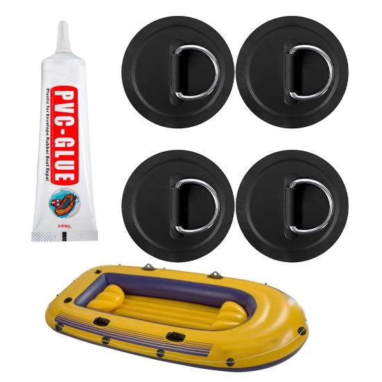 4 шт. D-образное кольцо для надувной лодки, каяка, SUP, круглое D-образное кольцо, пряжка из нержавеющей стали, нашивка из ПВХ, байдарка, аксессуар для рафтинга на каноэ