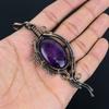 Gorgeous Amethyst Gemstone Handmade Pure Copper Wire Wrap Jewelry Pendant For Gift