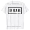 Funny Husband Est 2026 Just Married 100% Cotton T-shirts Men Women's Fashion Casual Tshirt Loose Oversized Streetwear T Shirt