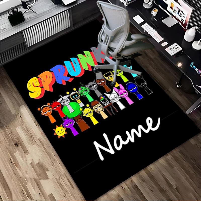 Custom Name Sprunki World Living Room Non-Slip Area Rug Soft Carpet for Bedroom Kids Playroom Sofa Office Home Decor Doormat