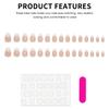 French Almond False Nails White Gradient 30 Pieces Press On Nails for Weddings Parties