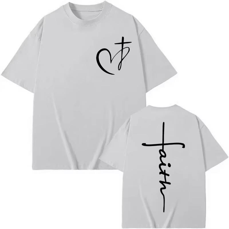 2026 Christian Faith Over Fear Tshirt Unisex Wounisex Casual Print