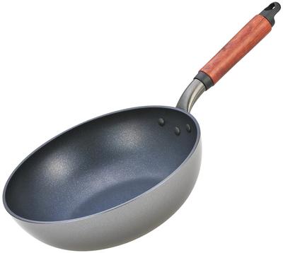 Wok 24cm Lightweight IH Compatible Made In Japan Chinese Cooking Wok Teflon Coated Wu Wen Pan (Wok Only) +