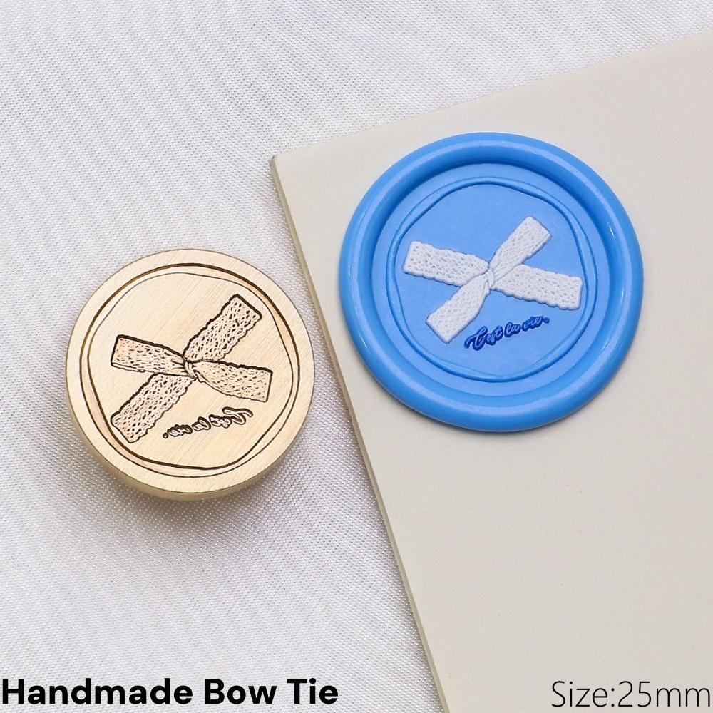 Custom Bow Wax Seal Stamp Solid Brass Head 3D Ribbon Embossed for Wedding Invitations Sealing Wax DIY Scrapbook