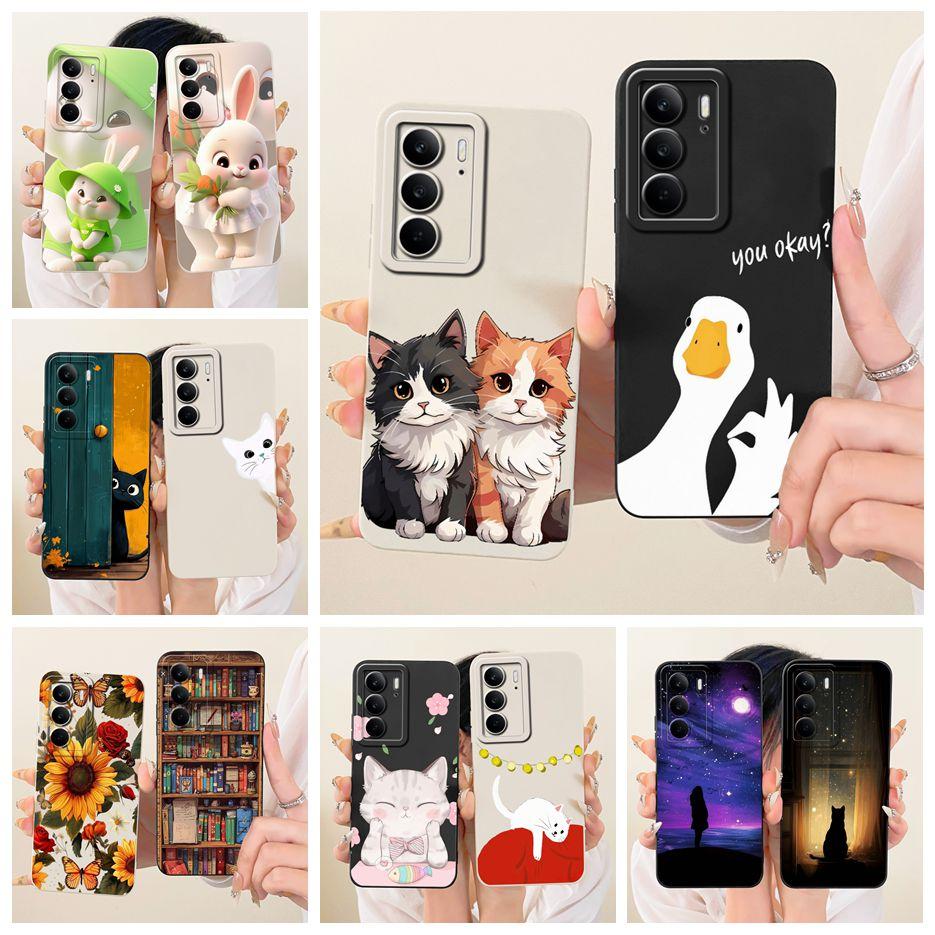 Чехол для Realme C75 4G Чехол Realme C75x Милый Кот Утка Мультяшная Крышка Мягкий ТПУ Чехол для Телефона Для Realme C71 C 75 RealmeC75 X Fundas Бампер