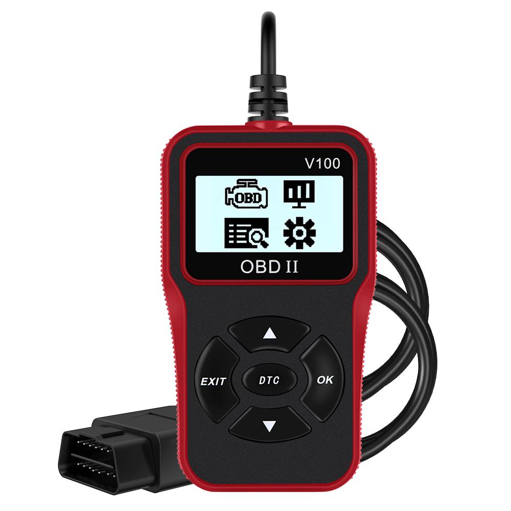 16-контактный Plug and Play OBD2 Считыватель кодов V100 OBD 2 Сканер OBDII EOBD Цифровой дисплей Автомобильные диагностические инструменты Универсальный