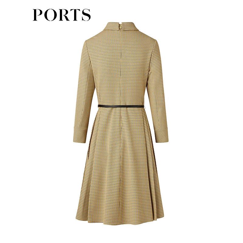 Ports Женское миди-платье в гусиную лапку с плиссировкой