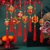 Red Lucky Hanging Lanterns Mini Chinese New Year Lantern Decoration with Tassel for Spring Festival
