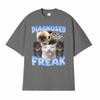 Diagnosed Freak Funny Watermelon Cat Meme Tshirt Men Womens Summer Streetwear Tee Shirt Fashion Oversized Cotton Humor T Shirt