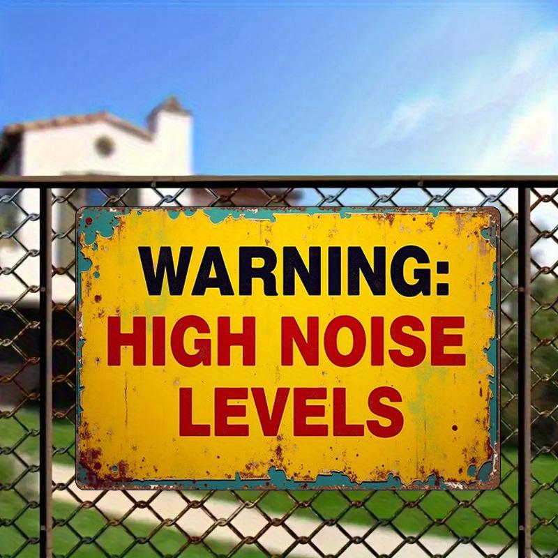 Vintage Noise Warning Sign High Noise Levels HeavyDuty Iron Construction YellowBlackRed Retro Caution Decoration
