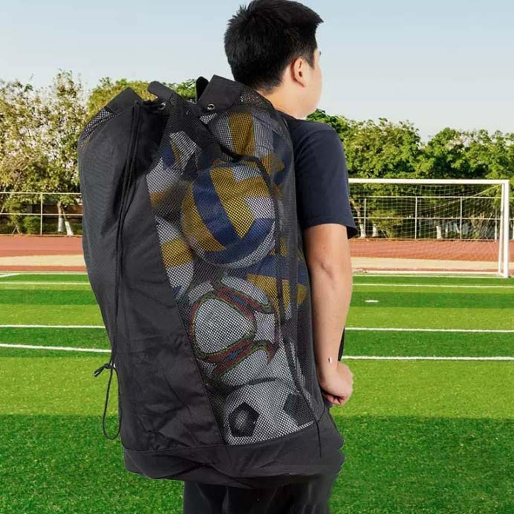 Large Capacity Balls Carry Shoulder Pouch Durable Basketballs Mesh Bag Camping