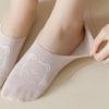 3/5 пар Женские носки-лодочки с узором из мишек, нескользящие, не сползающие, невидимые, тонкие носки