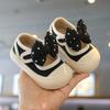 Baby Kids Walking Shoes Toes Capped Anti-kicked Girls Flat Shoes Non-slip Soft Sole 2025 New Kids Casual Shoes Big Bow Polka Dot