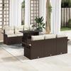 vidaXL 7-Piece Garden Sofa Set with Cushions Brown Poly Rattan 3356941