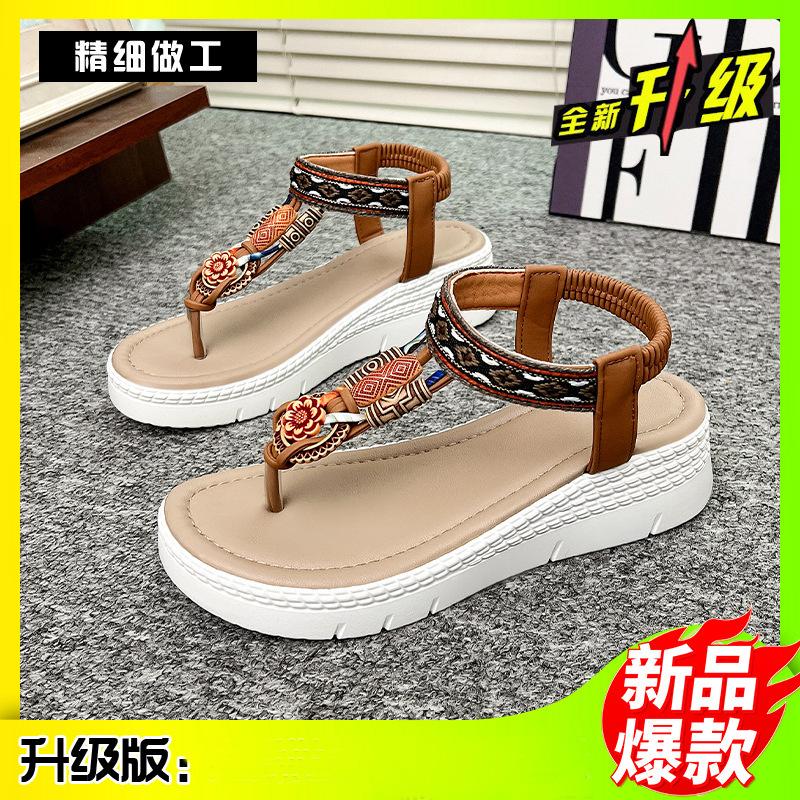 2025 summer new bohemian ethnic style platform sandals women comfortable sandals women